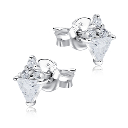 Gorgeous CZ Crystal Silver Stud Earring STS-5089